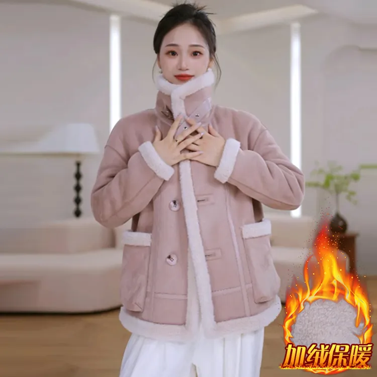 韩版甜美加厚短外套女2025年冬季新款洋气减龄时尚百搭双面穿上衣