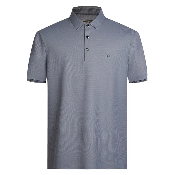 MANGANO曼加龙夏季新款logo装饰时尚休闲透气纯色Polo衫舒适商务