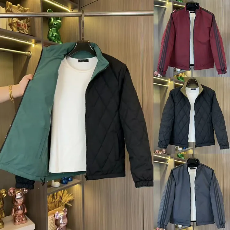 【双面服】冬季新款时尚潮流百搭休闲刺绣立领棉服外套F743