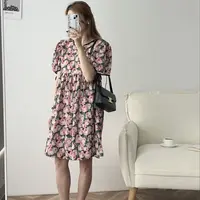 TG2136花朵短袖连衣裙