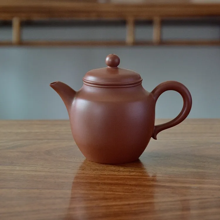 秋水 章炜勤 章氏河记纯手工潮州手拉朱泥壶小容量紫砂工夫茶器