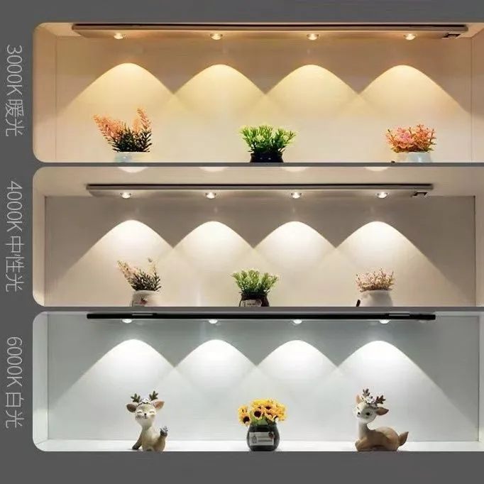 人体感应灯带暖光无线人走即灭衣柜灯家用酒柜橱柜灯led柜底灯条商品图