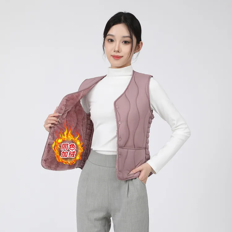 2025秋冬新款棉马甲女士加绒加厚大码坎肩中老年内穿保暖棉服背心