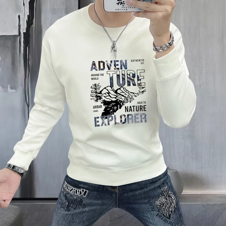 卫衣男款爆款2025新款秋季品质男装休闲时尚印花长袖圆领休闲外套