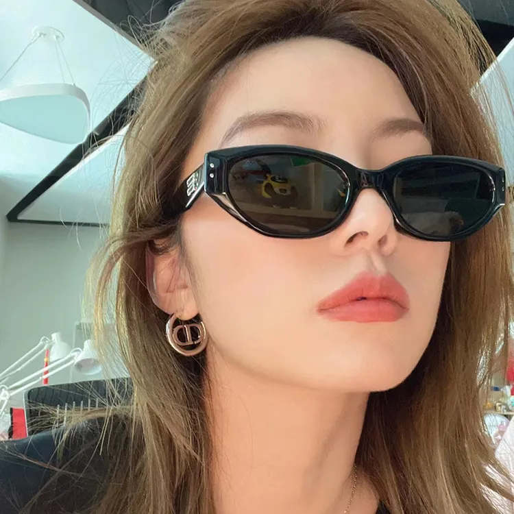 槑槑哒/猫眼凹造型墨镜女小框高级感欧美街拍扮酷太阳镜防紫外线商品图