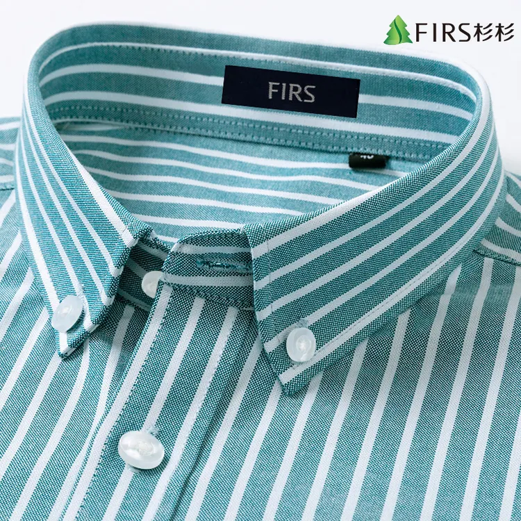 FIRS/杉杉正品牌男装 纯棉条纹衬衫男款百搭休闲衬衣春装长袖上衣
