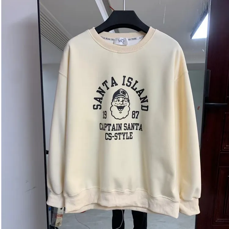 5125圆领印花卫衣长袖休闲百搭宽松女士秋季潮流圆领印花