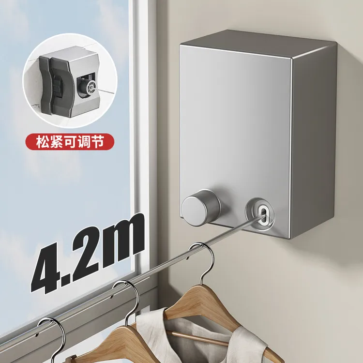 【新疆包邮】家用隐形收缩晾衣绳免打孔伸缩杆晾衣架浴室晒晾衣好物