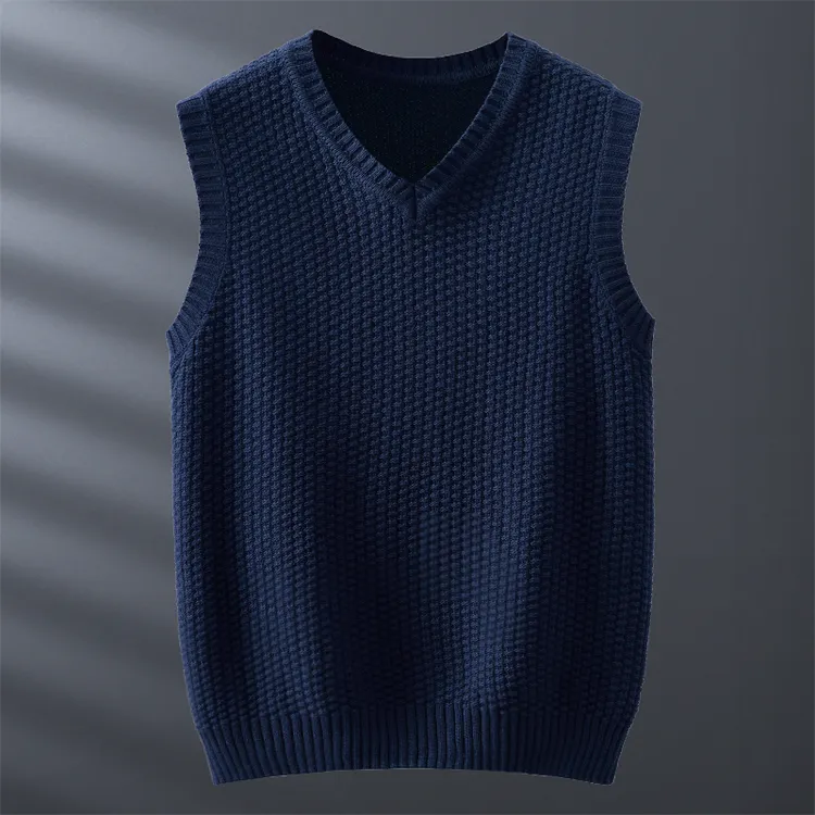 冬季毛线背心男士休闲马夹V领毛背心百搭针织衫马甲无袖毛衣背心