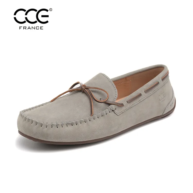 法国CCE男女豆豆鞋真皮透气一脚蹬情侣款英伦驾车磨砂懒人鞋2093