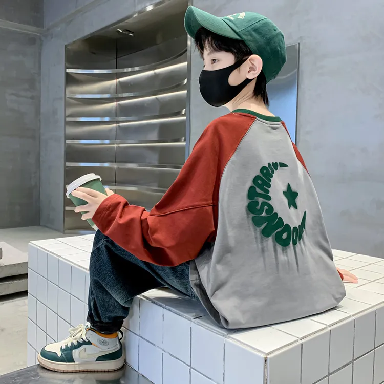 男童秋装长袖T恤春秋款2025新款儿童中大童打底衫男孩秋季上衣潮t