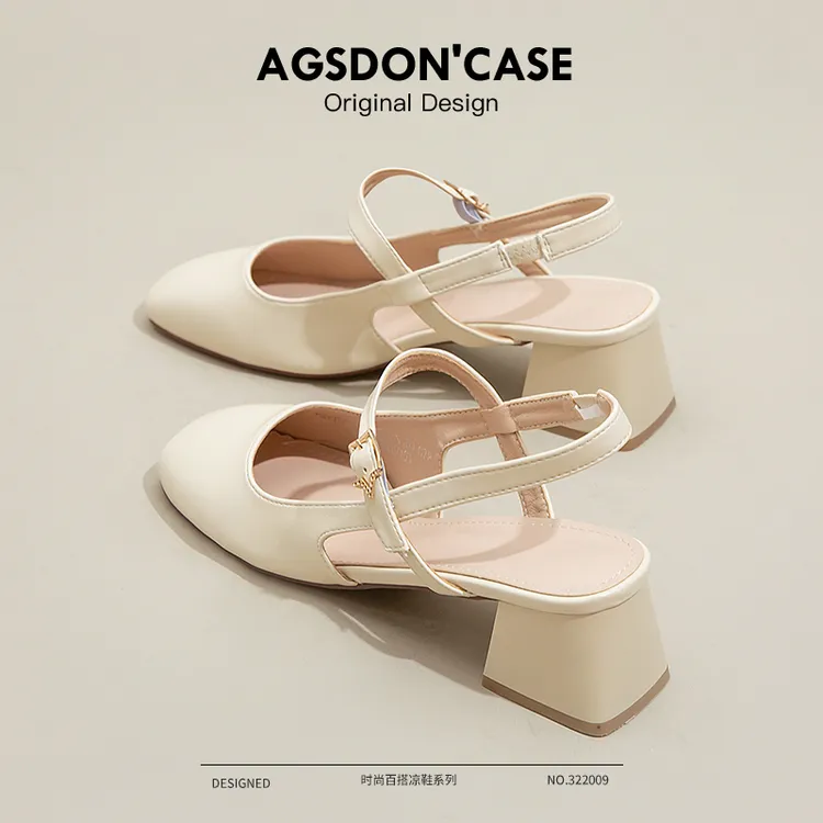 奥古狮登一字带凉鞋女2025新款夏季包头凉拖法式仙女风玛丽珍单鞋