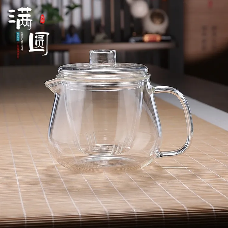 玻璃茶壶企鹅壶家用沖茶器加厚耐热花茶壶过滤泡茶壶茶水分离杯