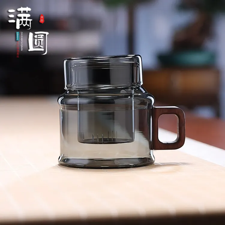 轻奢耐热手工玻璃墩墩壶办公杯高档家用防烫泡茶杯主人杯茶具