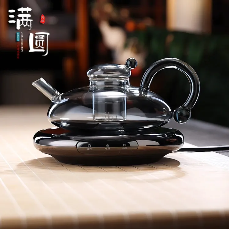 轻奢耐热手工玻璃财鼠煮茶壶高档家用泡茶壶保温防烫烧水功夫茶具