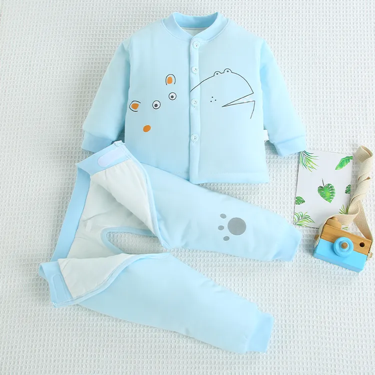 婴儿套装秋冬款棉服0-6个月男女宝宝衣服夹棉衣加厚保暖分体冬装