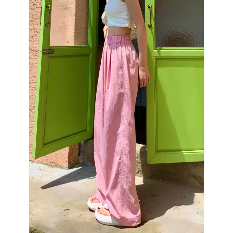 山本裤子ins潮百搭女新款2024年超火阔腿裤夏天薄裤子宽松休闲裤