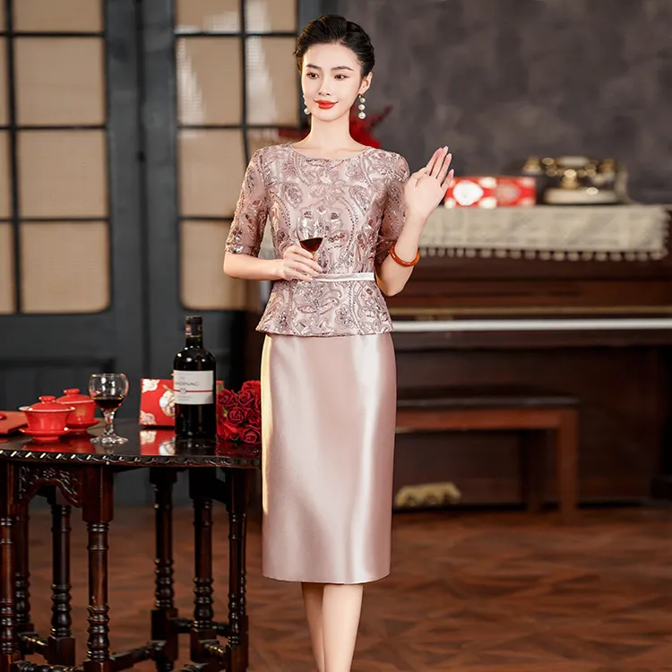 欧朵姬婚礼妈妈礼服十一喜婆婆婚宴装2024新款喜服高端轻奢高级感