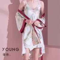 特价睡衣女冰丝睡袍国潮风水墨吊带群睡袍套装女士居家服套装