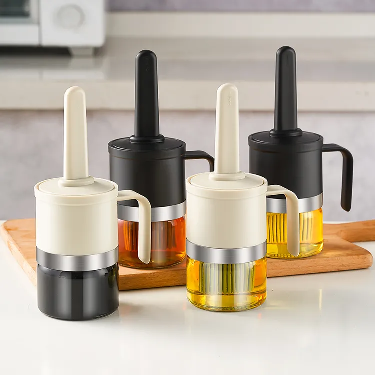 油刷带瓶一体玻璃油瓶家用硅胶刷烧烤专用刷子厨房烙饼工具油壶