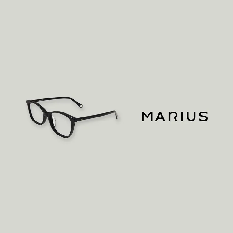 MARIUS经典百搭简约商务休闲细边框黑色复古眼镜