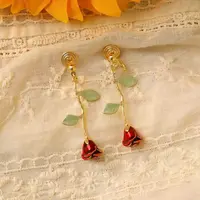 铜合金耳饰 【盛开】925银针高级感小众个性玫瑰花复古法式耳钉