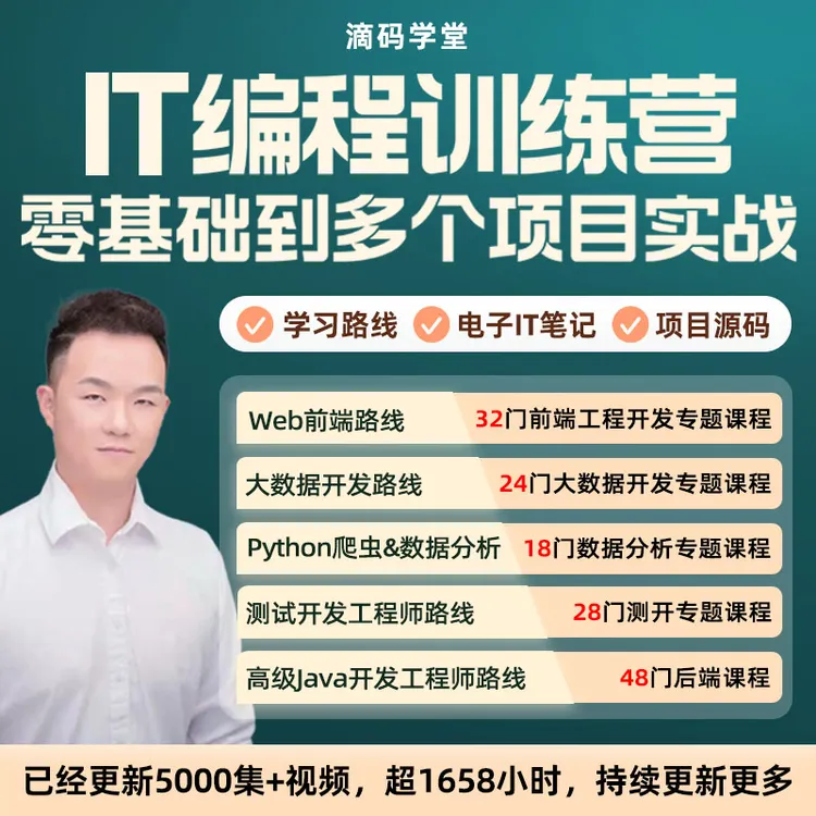 0基础IT编程训练营Web前端/后端Java/Python爬虫全套项目实战课程商品图