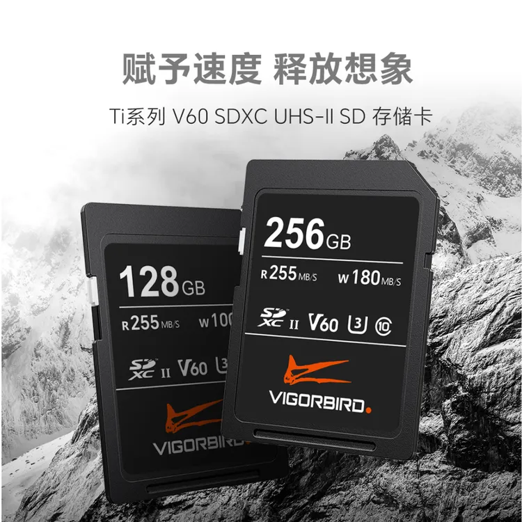SD高速存储卡V60 U3 C10 4K数码相机内存卡写速100MB/s 180MB/s