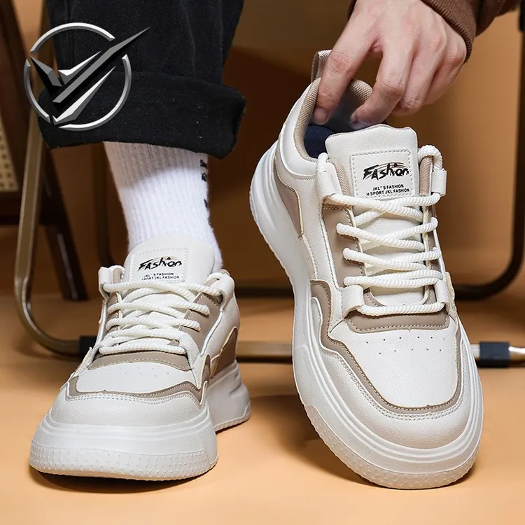 高品质学生板鞋2024秋季潮牌百搭休闲男鞋运动鞋厚底低帮小白潮鞋