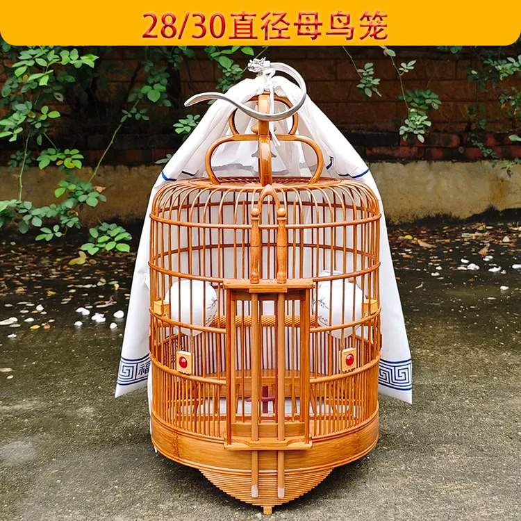 广西底母鸟笼矮笼脚没有跳台广式楠竹配件齐全广笼笼子竹制
