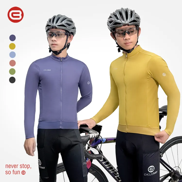 秋冬新款骑行加绒男女公路山地车防风抓绒骑行服骑行服秋冬