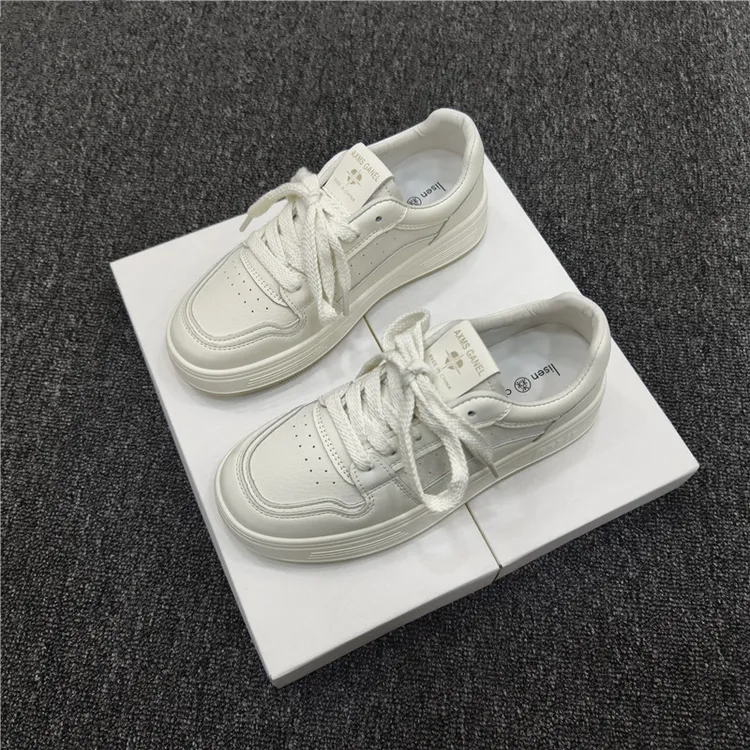 厚底板鞋女2025年秋季新款ins潮透气软底小白鞋显脚小运动休闲鞋