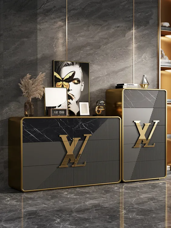 轻奢收纳柜家用大容量隔断客厅门厅收纳极简储物柜斗柜烤漆实木柜