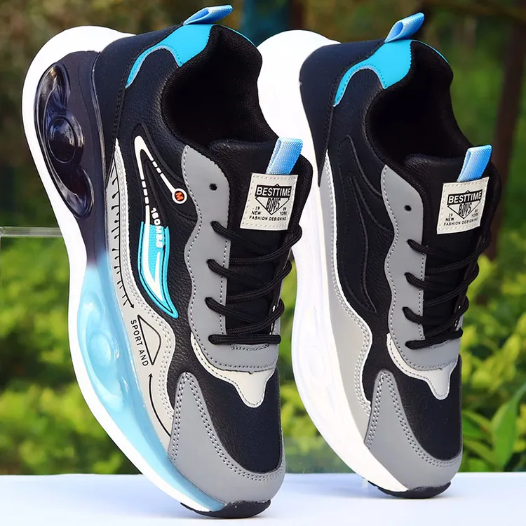 秋冬季皮面跑步鞋男款男鞋潮流超轻运动鞋防水防滑休闲旅游鞋板鞋