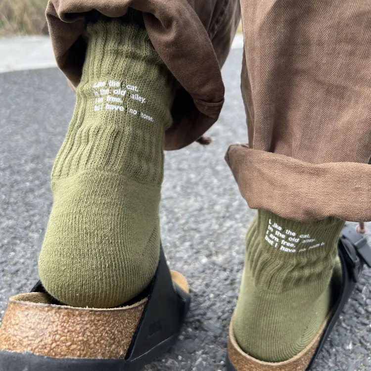 TREETALLIFE秋冬加厚日系复古毛巾底运动袜cityboy露营情侣袜长袜