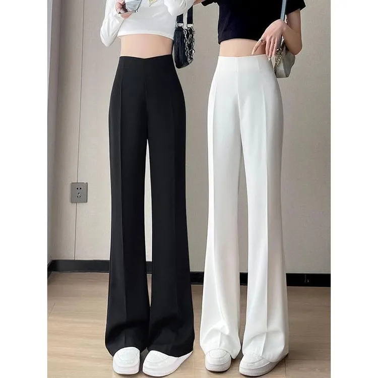 微喇裤女2025秋季新款高腰西装裤垂感喇叭裤时尚百搭休闲拖地裤女
