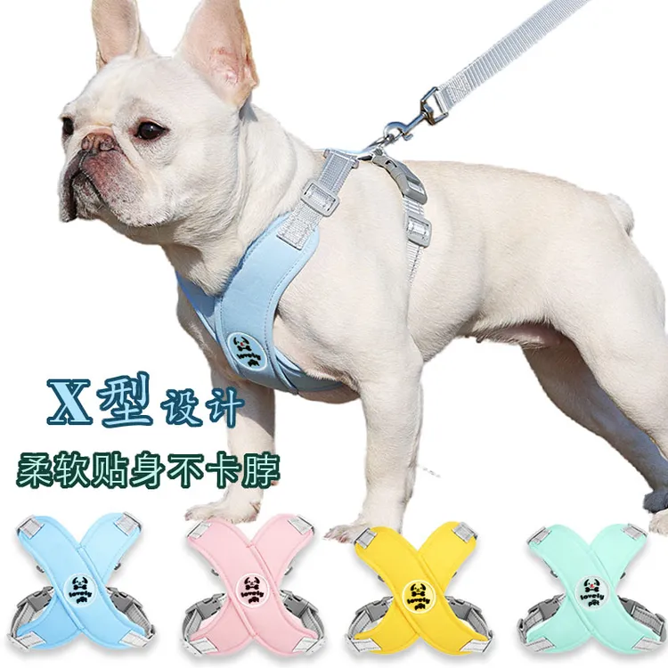 狗狗牵引绳结实狗链子背心式狗绳胸背带法斗柯基中小型犬结实牢固