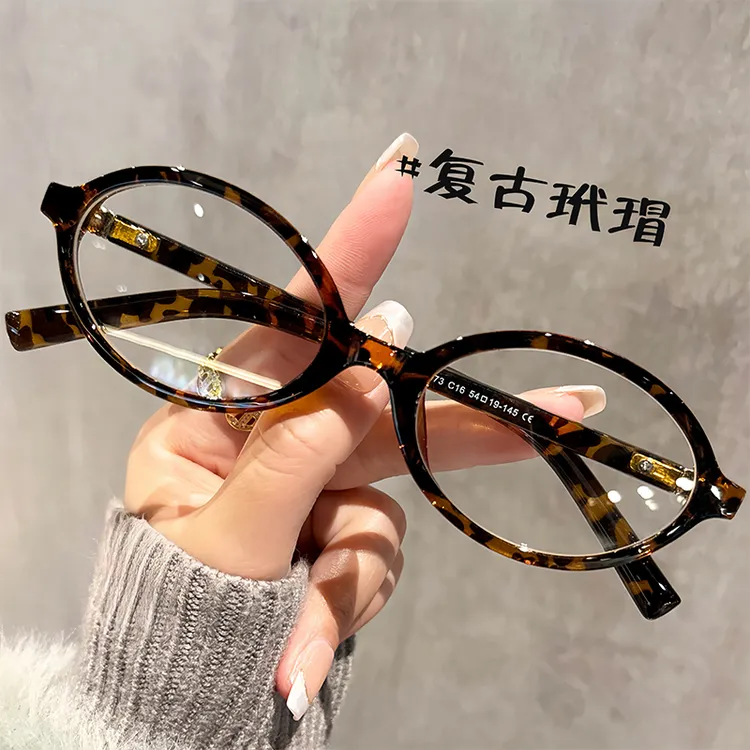 韩版网红款书呆子眼镜复古玳瑁色个性小框防蓝光素颜平光可配近视