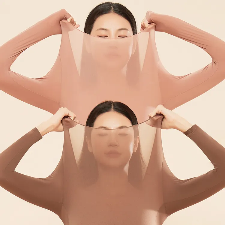 黛伊婕【套装】超薄隐形秋冬保暖内衣女衣面膜肌底美肤衣女秋衣 