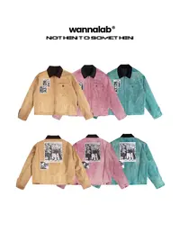 WANNA LAB 底特律贴布工装夹克cleanfit洗水拼接秋冬复古外套