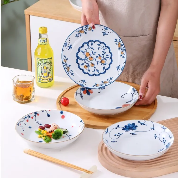 【清仓福利】中式陶瓷清新淡雅8英寸青花盘釉下彩工艺安全无铅菜盘