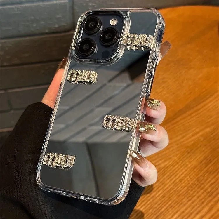 小香风miumiu水钻奢华高级感适用苹果16promax手机壳iPhone15pro