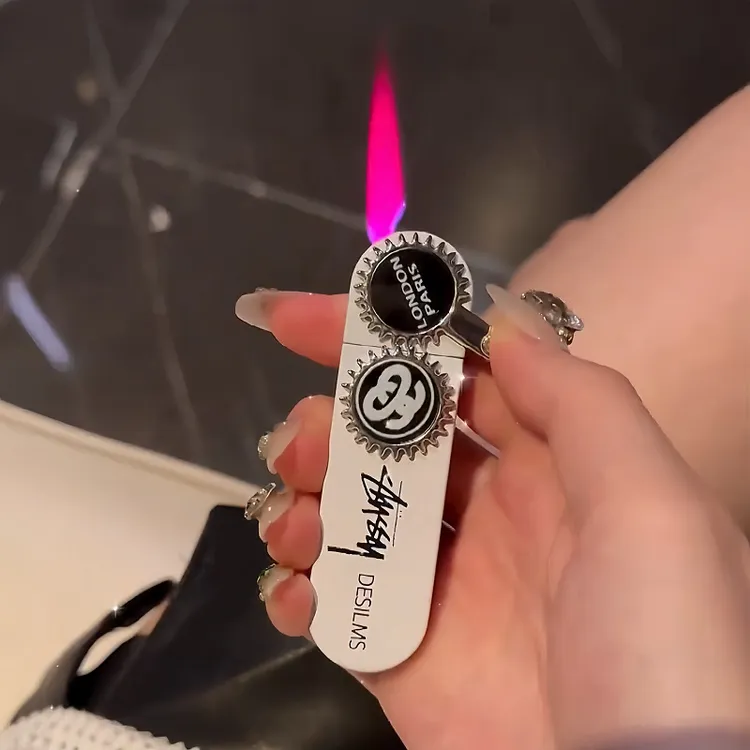 Stussy斯图西金属枪黑色银粉色火焰打火机创意礼物个性ins网红