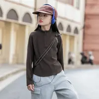 BANDOCIN/半度闲城市户外女童秋冬季新款半开领舒适加绒时尚T恤