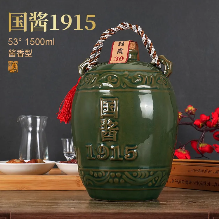 梦之伴1915·陶瓷封坛30酱香型纯粮食白酒水整箱53度1500ml*1