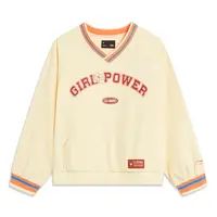 李宁运动潮流系列女大童春秋休闲宽松长袖套头衫YAET004-B品