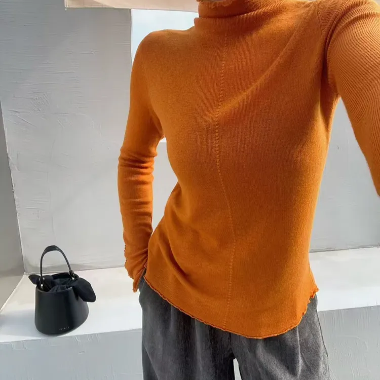 针织衫堆堆领修身