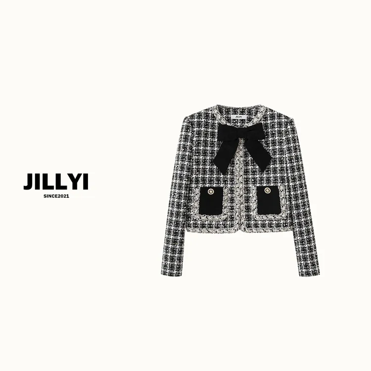 JILLYI【蝴蝶舞曲】小香风气质修身百搭秋冬短款外套上衣女外套