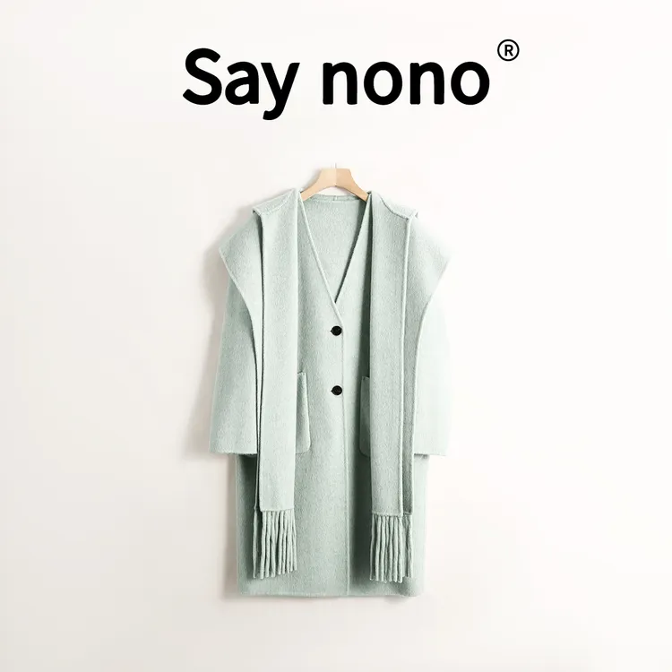 懒猫nono│Saynono 高级气质优质牦牛绒大衣外套/SCYY8077
