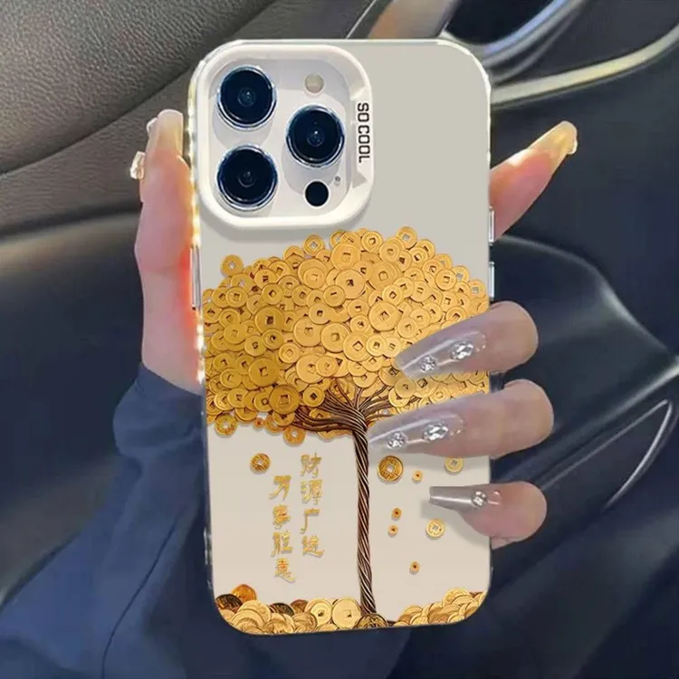 国风财源广进文字适用iPhone16手机壳15promax苹果14新款13全包12